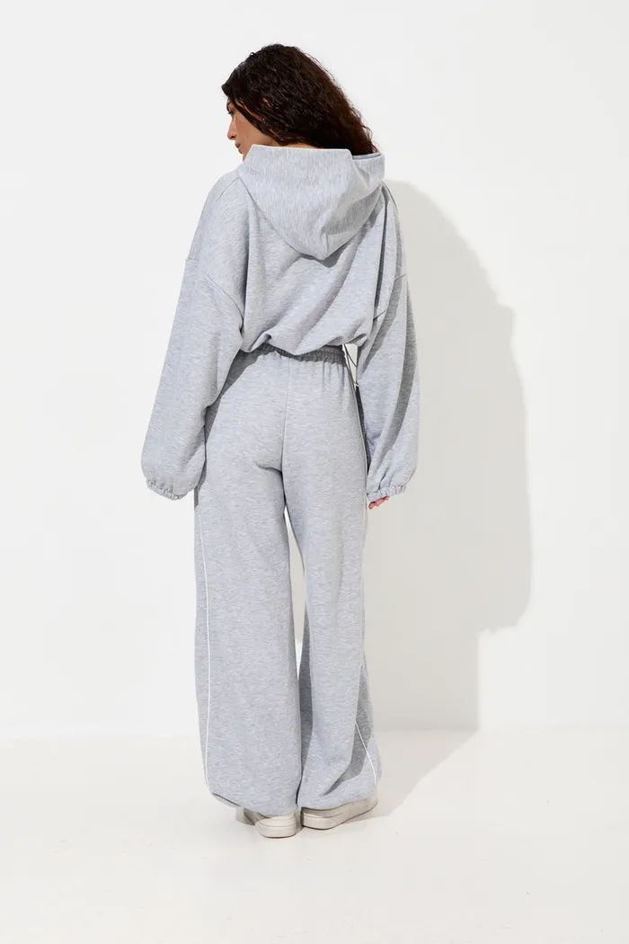 Худи укороченное "Âme Sirène" цвета серый меланж