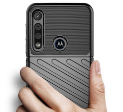 Чехол для Motorola Moto G8 Play (One Macro) цвет Black (черный), серия Onyx от Caseport