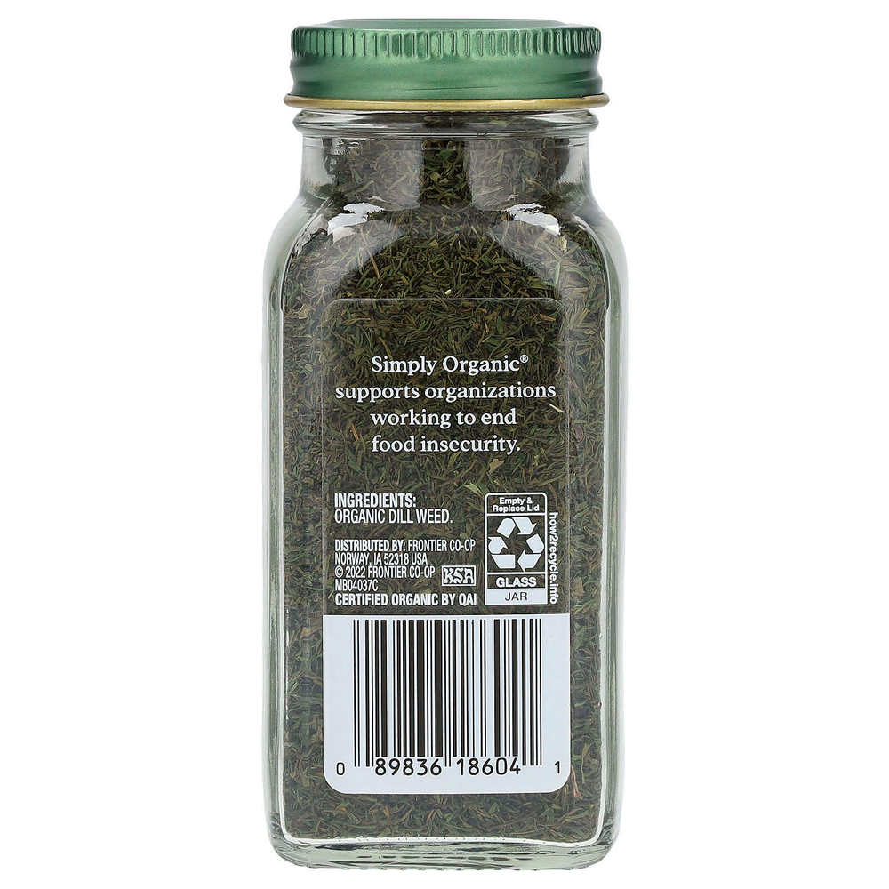 Simply Organic, укроп, 23 г (0,81 унции)