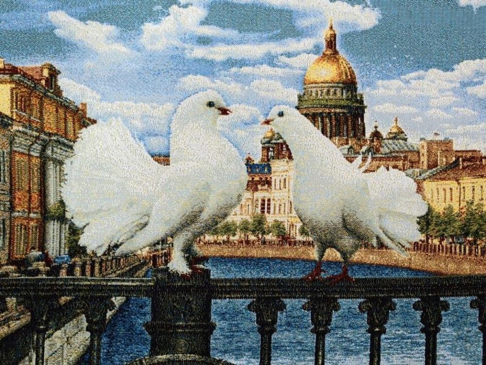 Гобеленовая картина &quot;D. ГОЛУБИ&quot; в багетной раме, Россия.
