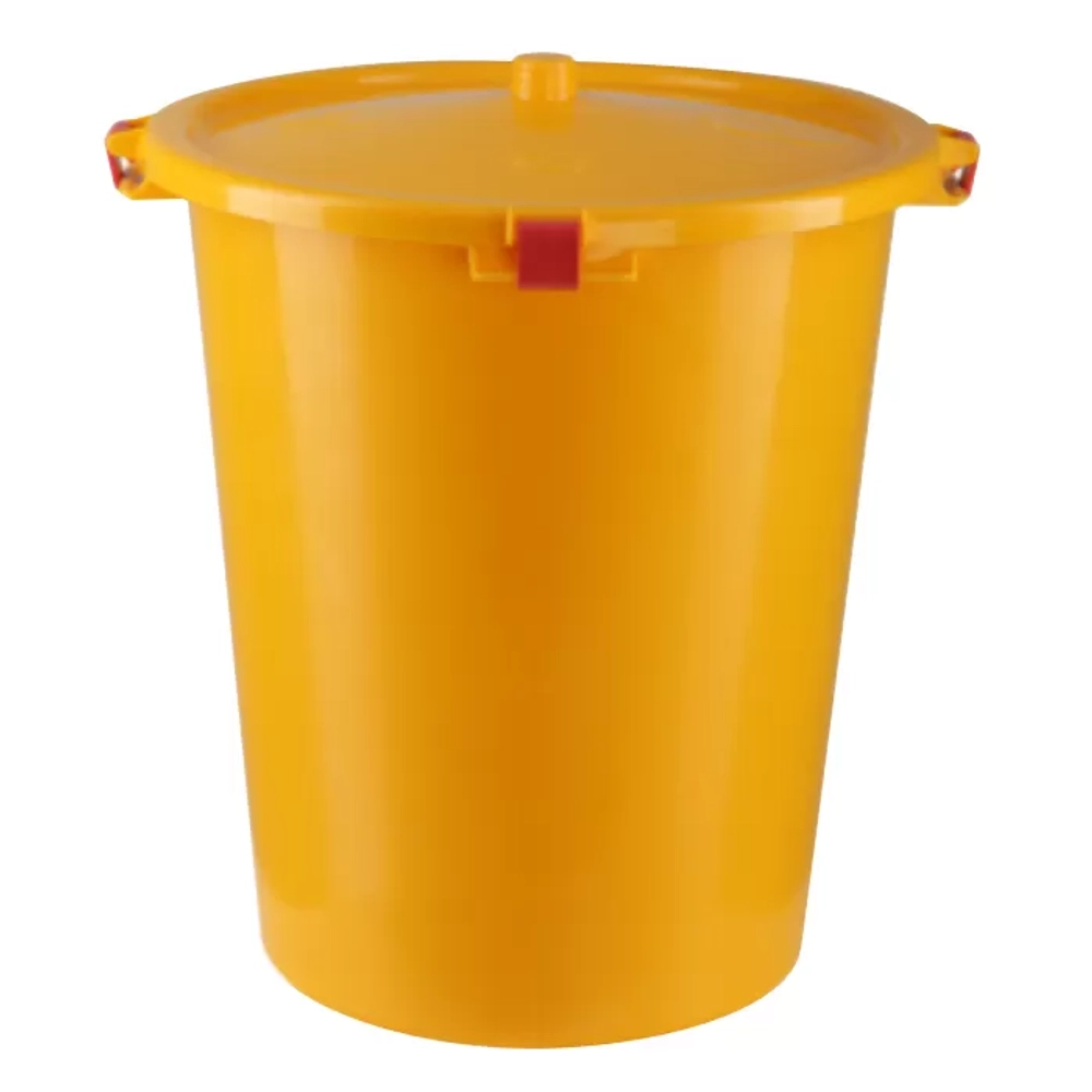 Бак для утилизации медицинских отходов КМ-проект класс Б 35 л высота 495 мм желтый с крышкой