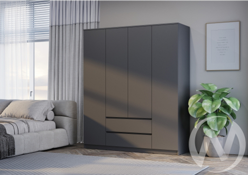 Шкаф 4-х створчатый ШК-13 МС Симпл (графит)