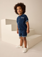 Кордиган с коротким рукавом и шорты в комплекте для мальчика Next AA9-503, Темно-синий