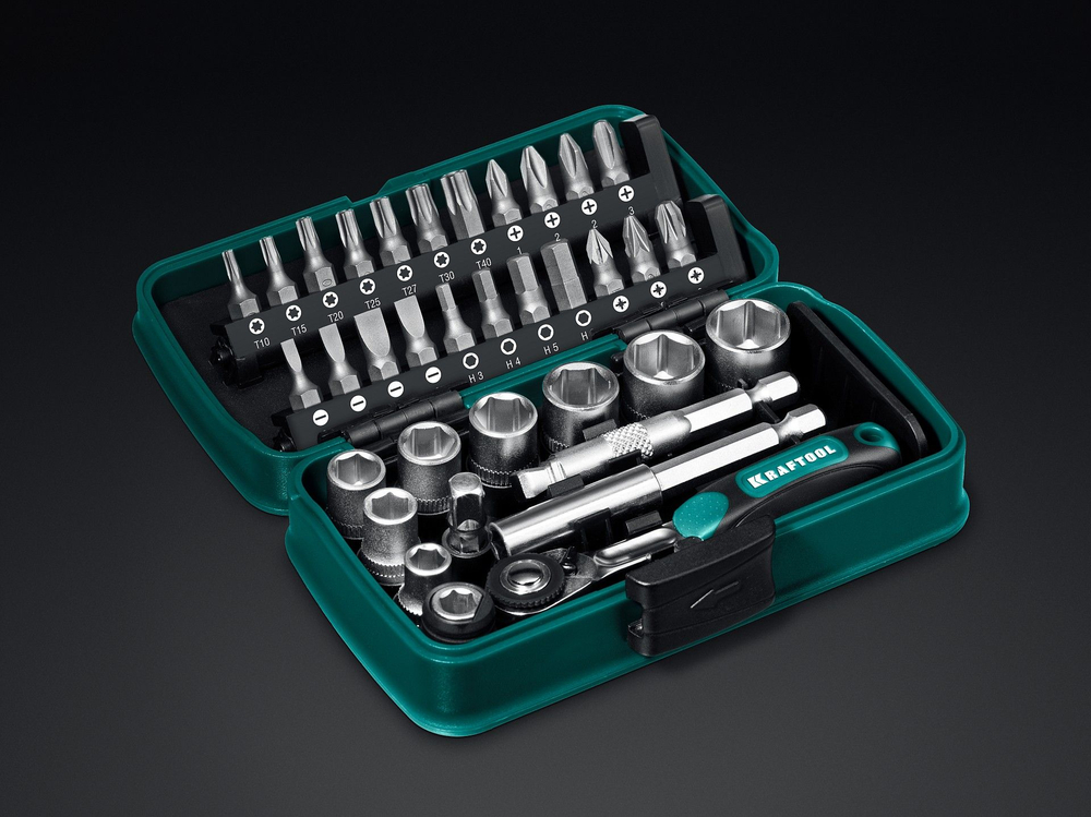 Универсальный набор инструмента KRAFTOOL X-Drive 35, 1/4 35 предметов (27974)
