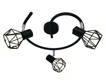 Настенно-потолочный спот в стиле лофт 3*E27 TR8624 BK/CH черный/хром D330*175 Traditional Loft Ambrella