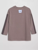 Лонгслив для девочки оверсайз с принтом