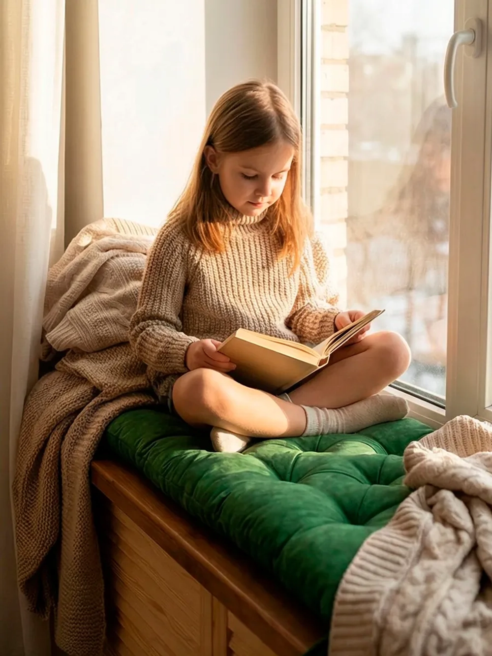 Подушка на скамью, подоконник, обувницу 80х40 см