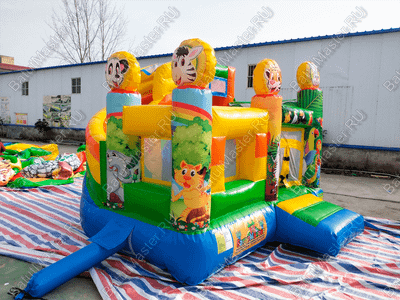 Детский надувной батут "Попугайчики", размер 3,5*3*2,7 м