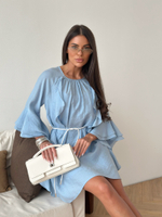 Платье летящее из вискозы с воланами