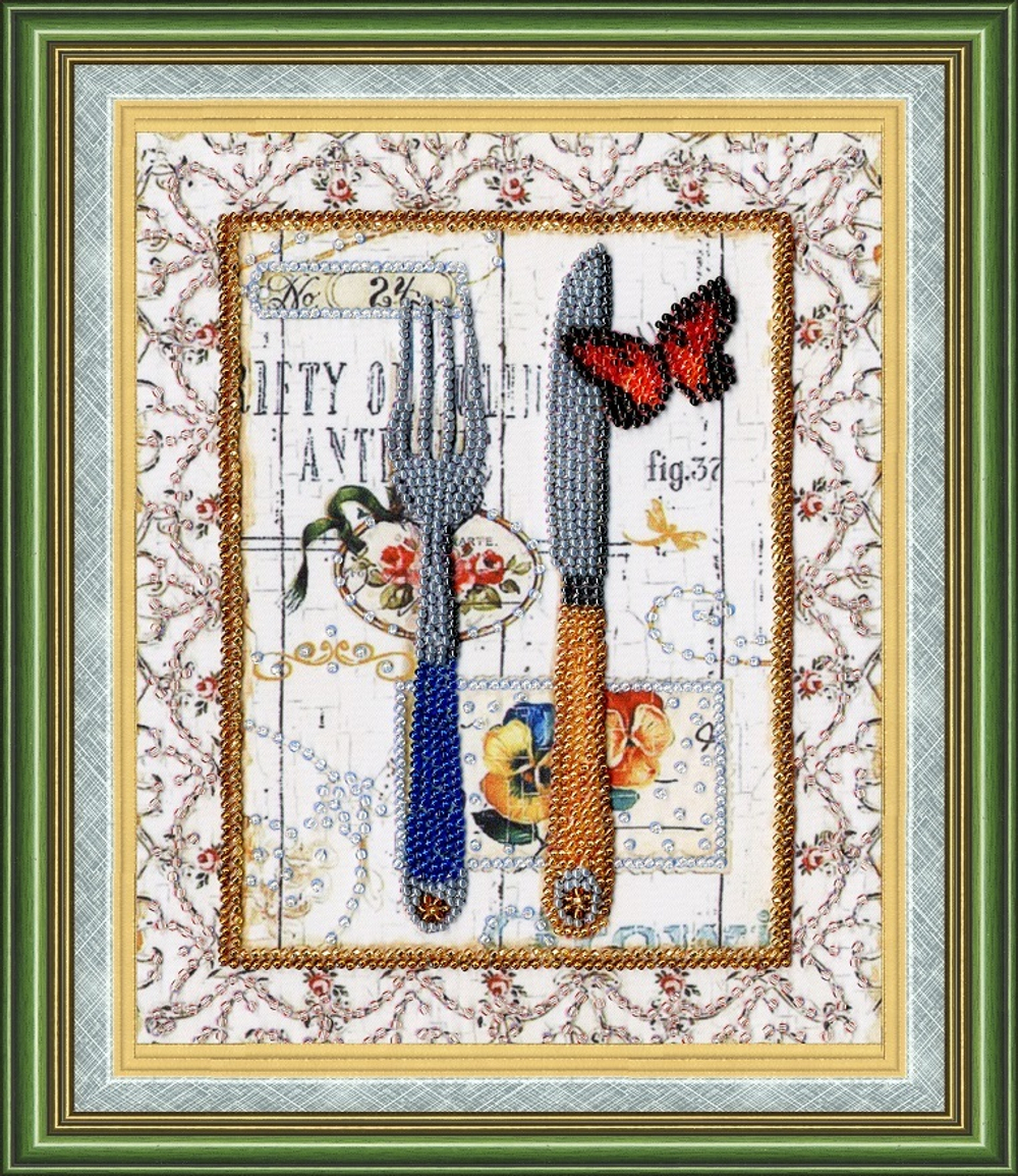 Размер: 20×16 см;¶Материал: Ткань с рисунком, искусственный шелк;¶Количество цветов бисера: 11.¶Набо