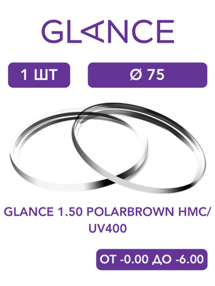 Поляризационная линза для очков Glance 1.50 PolarBrown HMC/UV400