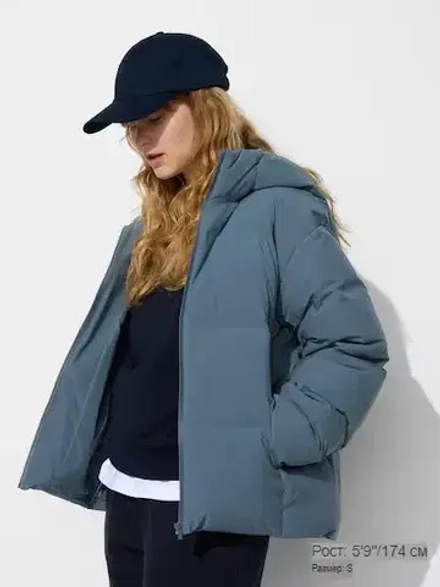 UNIQLO ПУХОВИК, СИНИЙ
