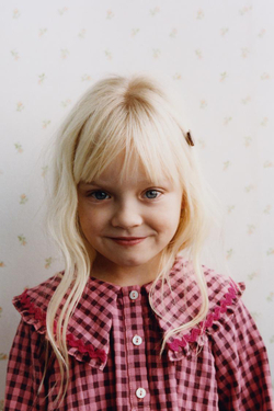 ZARA ПЛАТЬЕ В КЛЕТКУ ВИШИ С ВОЛНИСТЫМИ КРАЯМИ, ЛОСОСЕВЫЙ