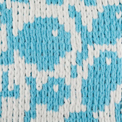 Пуффи Море ПЛЮС (Puffy More plus) пряжа Alize 100%микрополиэстер 2х250г/11м (8001 белый/бирюзовый)