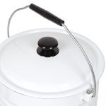 Ведро сталь, эмаль, 10 л, с крыш, бел,сл кость, хозяйственное, с поддоном, Керчь, с декором, 41304-2