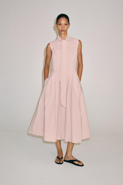 ZARA ПЛАТЬЕ-РУБАШКА — ZW COLLECTION, ПАСТЕЛЬНО-РОЗОВЫЙ