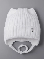 Шапка для девочки с ушками осенняя