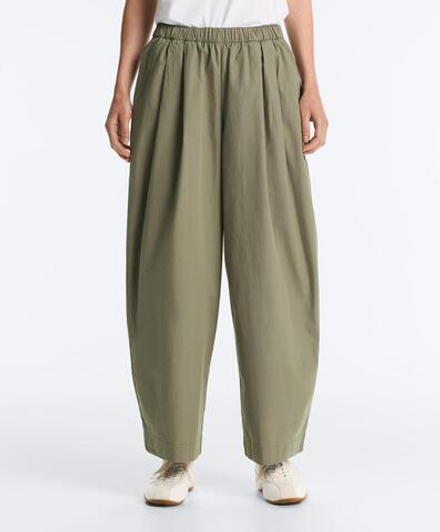 Oysho Зауженные брюки из 100% хлопка со складками, светлый хаки