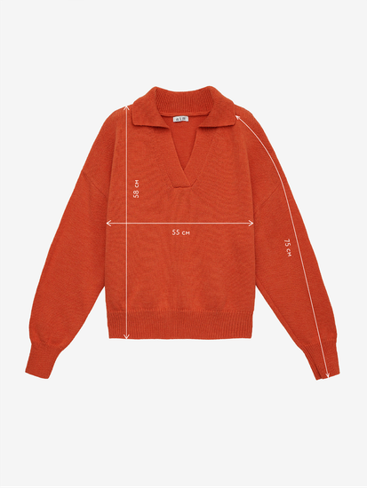 AIM  свободного кроя, оранжевый. 50% шерсть мериноса.