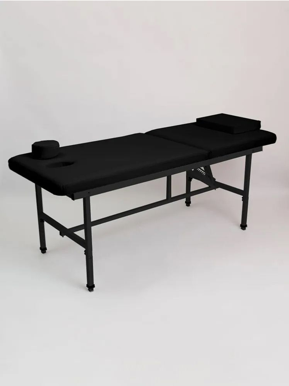 Массажный стол стационарный Massagecomplekt, с регулировкой высоты и вырезом для лица, 190/70, черный