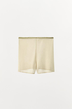 ZARA КОМБИНИРОВАННЫЕ ТРИКОТАЖНЫЕ ШОРТЫ, ЗОЛОТИСТЫЙ