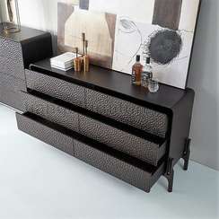 Комод G38, 160х78 см, черный шпон ясеня