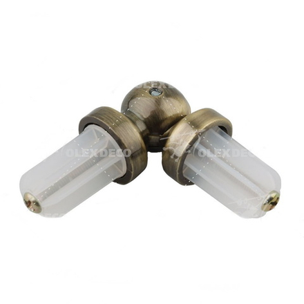 Эркерный соединитель для круглых труб d16 мм, цвет антик