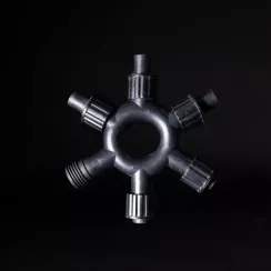 Разветвитель 5-ти лучевой для гирлянд системы Sealed 220V., каучук черный, Beauty Led (LLR15-1)