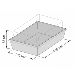 Контейнер бумажный Ant Box Kraft с крышкой 500 мл 11- 14 (105x140x68) 1/450