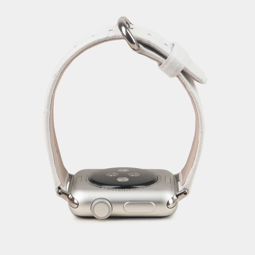 Ремешок для Apple Watch 40/41/42 mm из кожи страуса, белого цвета