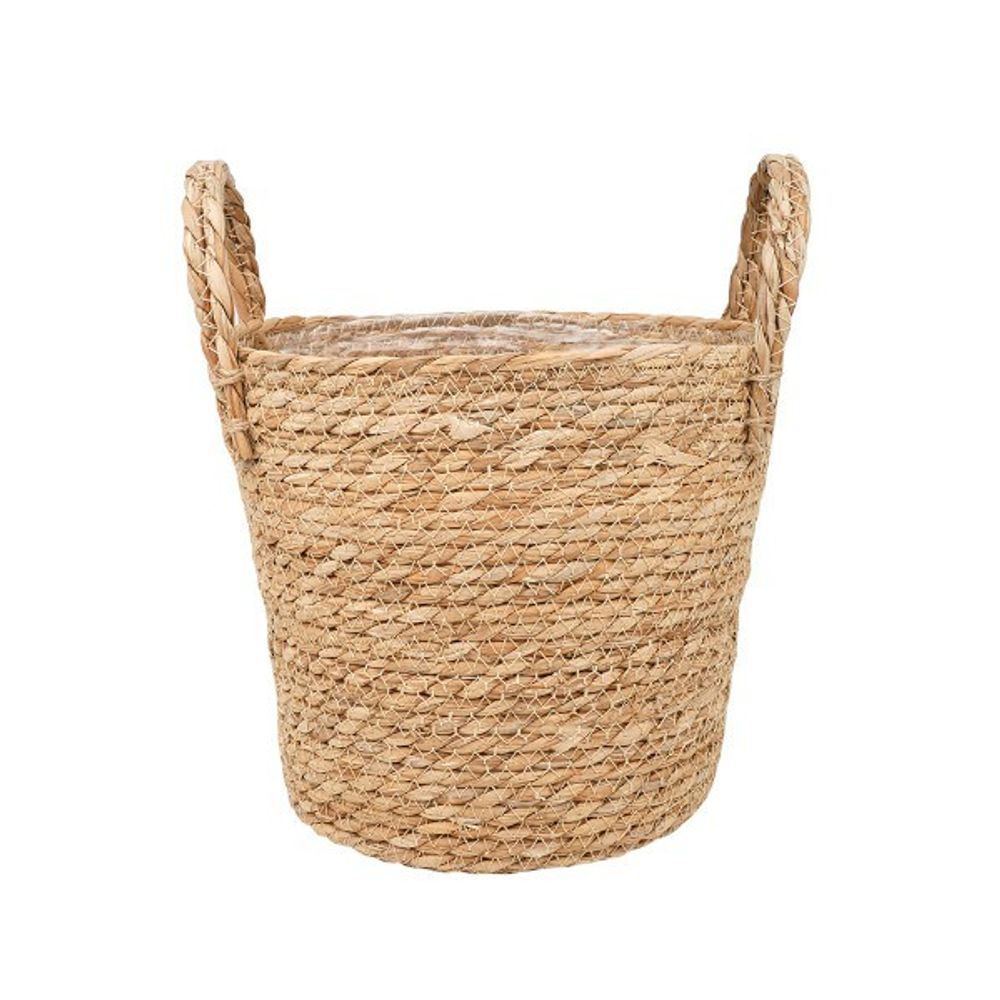 Кашпо плетеное &quot;Сафари&quot; с ручками, 2,5л внешний размер Д175 Ш175 В160, натуральный
