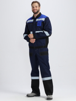 Костюм Вивантек-2 СОП У. (тк.Смесовая,240) п/к, т.синий/черный/васильковый