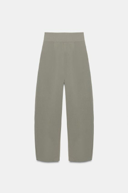 ZARA БРЮКИ BALLOON С ЗАЩИПАМИ, ЗЕЛЕНЫЙ/СЕРЫЙ