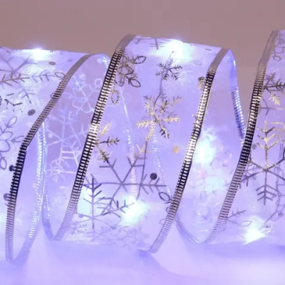 Гирлянда для дома ЛЕНТА ДЕКОРАТИВНАЯ «Снегопад» 2,0 м, 4.5 см, 20 ламп LED (на батарейках), Серебро (подсветка белый)