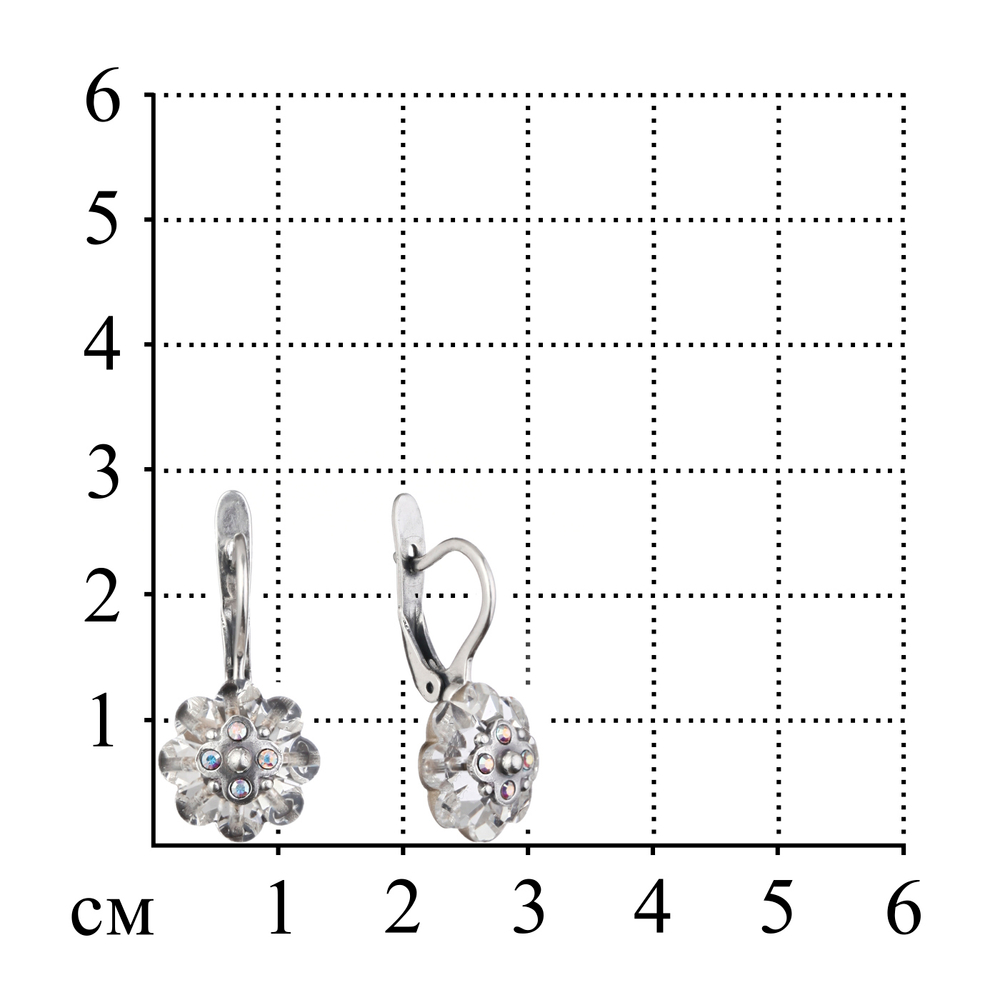 "Пекта" серьги в серебряном покрытии из коллекции "Эрминия" от Jenavi  с английским замком