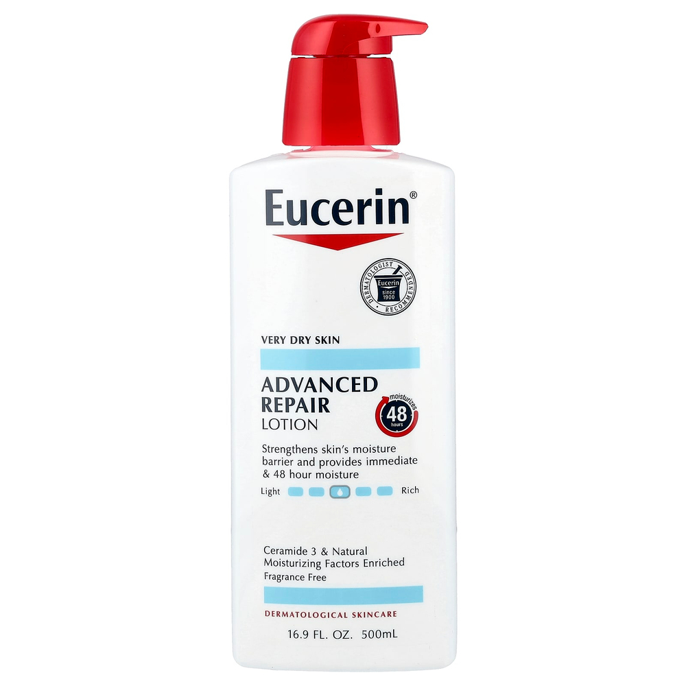 Eucerin, улучшенный восстанавливающий лосьон, без запаха, 500 мл (16,9 жидких унций)