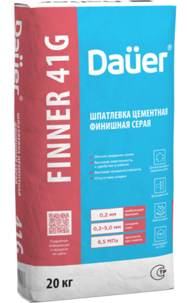 Dauer FINNER® 41G Шпатлевка цементная финишная серая