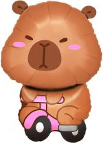 Шар (26''/66 см) Фигура, Капибара на велосипеде, 1 шт.