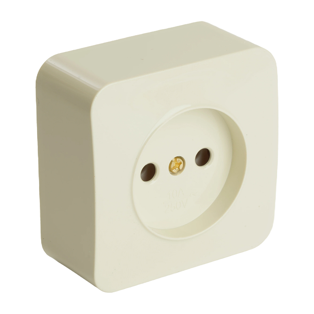 Розетка 1-местная б/з открытой установки, STEKKER, 250В, 10А, IP20, серия София, слоновая кость, MST10-11-04 49484