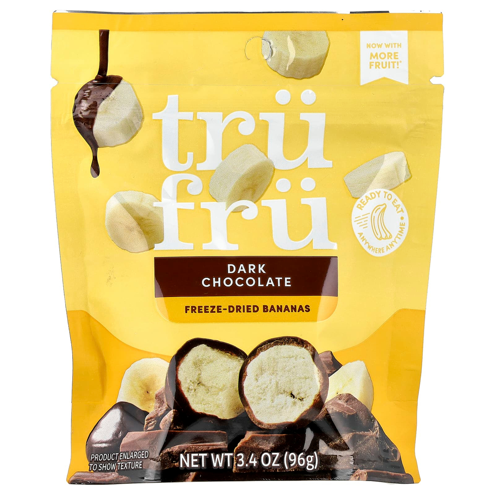 Tru Fru, сублимированные бананы, темный шоколад, 96 г (3,4 унции)