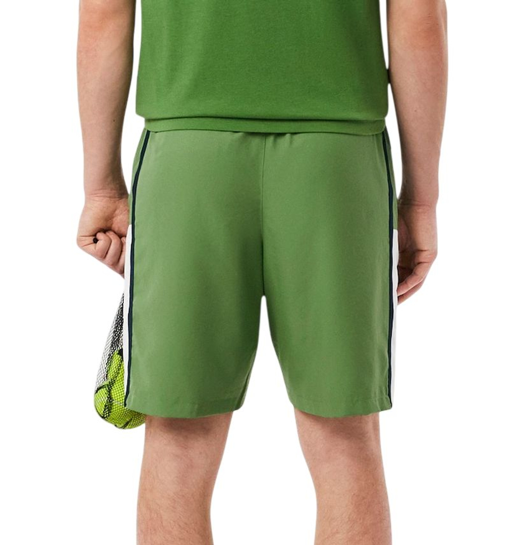 Мужские теннисные шорты Lacoste Sport Colourblock Panels Lightweight - green/white/navy
