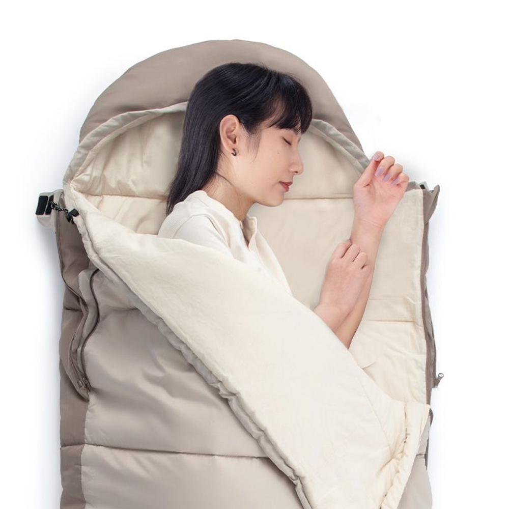 Спальный мешок Naturehike NH21MSD11 коричневый, молния слева, 6927595788295L