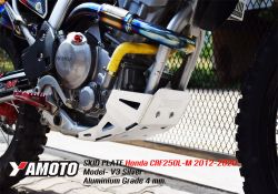 Skid Plate for Honda CRF250L-M (2012-2020). Aluminium, 4mm. V3.4 Red