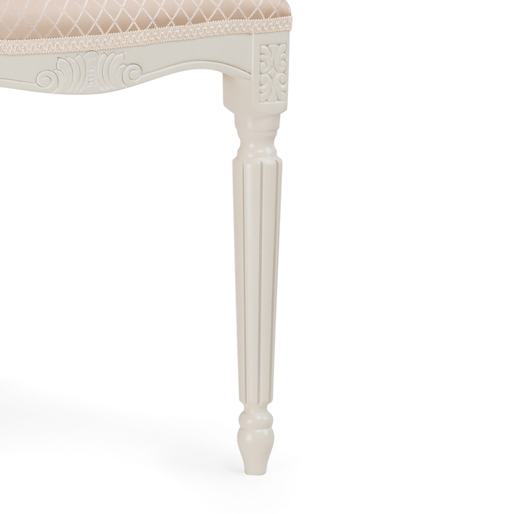 Стул деревянный Woodville Лино молочный, ромб 02, ножки белые