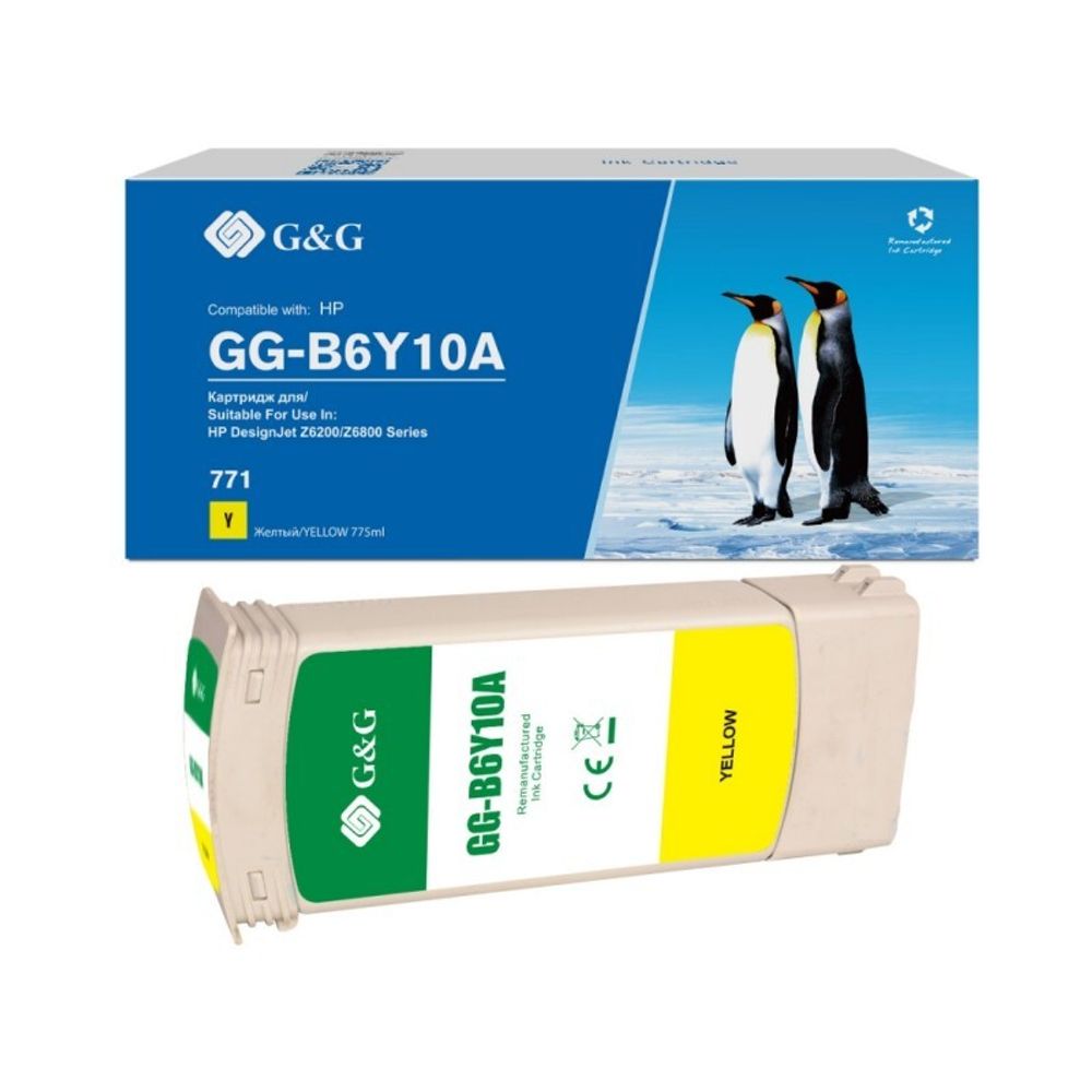 Картридж G&amp;G аналог HP B6Y10A (771C) для DesignJet Z6200 желтый