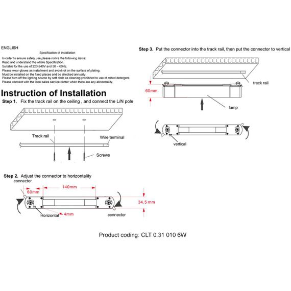 Трековый светодиодный светильник Crystal Lux CLT 0.31 010 6W BL M4000K