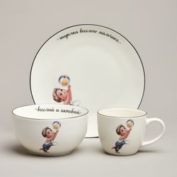 НАБОР ПОСУДЫ LEFARD ВЕСЕЛЫЙ МАЛЬЧИК 3 ПР.: САЛАТНИК 470МЛ, ТАРЕЛКА 20СМ, КРУЖКА 220МЛ