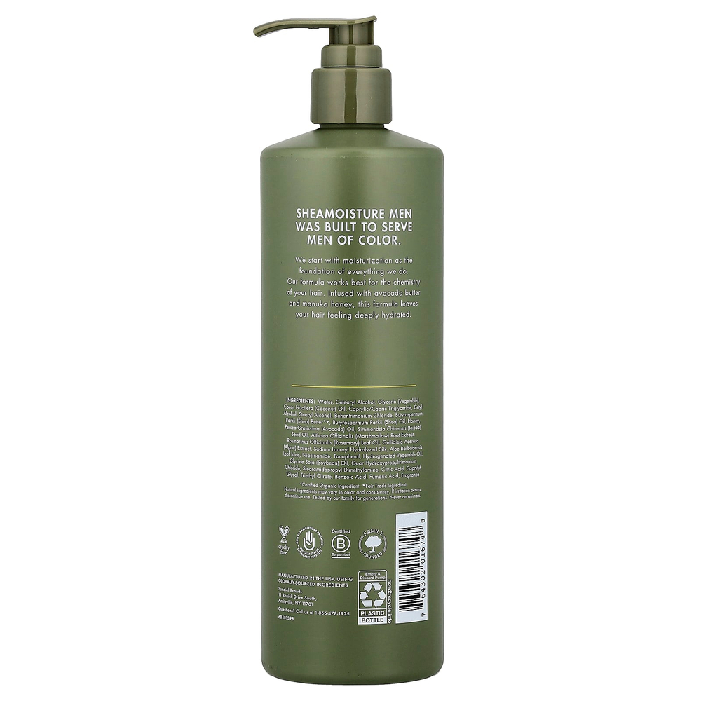 SheaMoisture, Для мужчин, кондиционер глубокого действия, масло авокадо и мед манука, 444 мл (15 жидк. унц.)