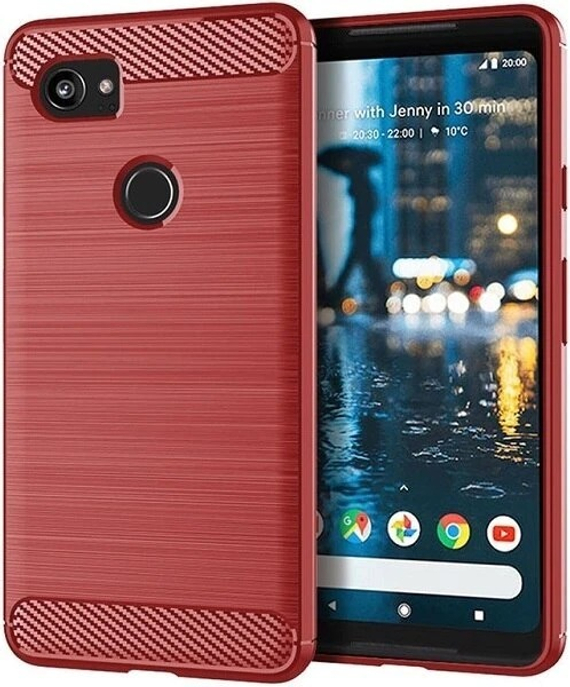 Чехол на Google Pixel2 XL цвет Red (красный), серия Carbon от Caseport