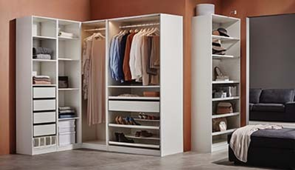 Распашной шкаф PAX FORSAND VIKEDAL IKEA  двухсекционный (с зеркалом) (белый)  90*60*260
